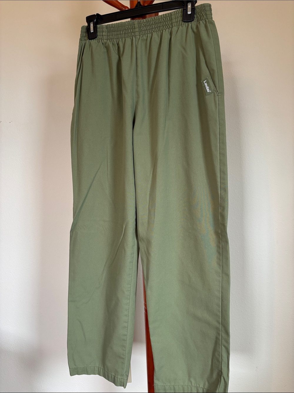 Landau sage green ladies scrub pants. Size Medium.